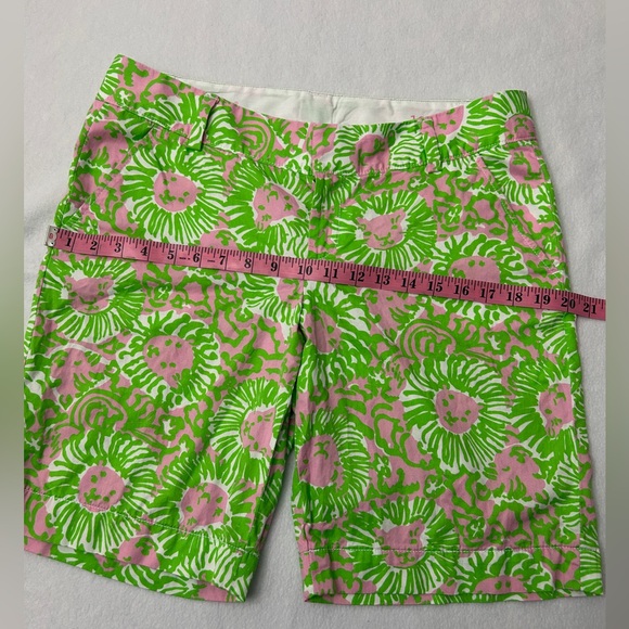 Lilly Pulitzer The Chipper Shorts Sunnyside Lion Print Green Pink Size 10 - Picture 5 of 13